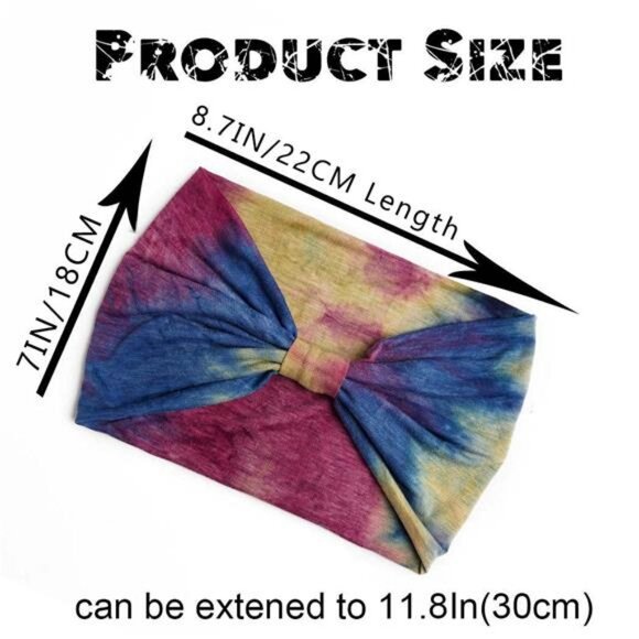 Wide Headbands Stretch Turban Knotted Hairbands Elastic Yoga Workout Sweatband - Picture 3 of 8